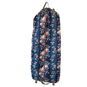 Laura Ashley Vintage Single Floral Folding Garment Travel Bag Hanging Zipper